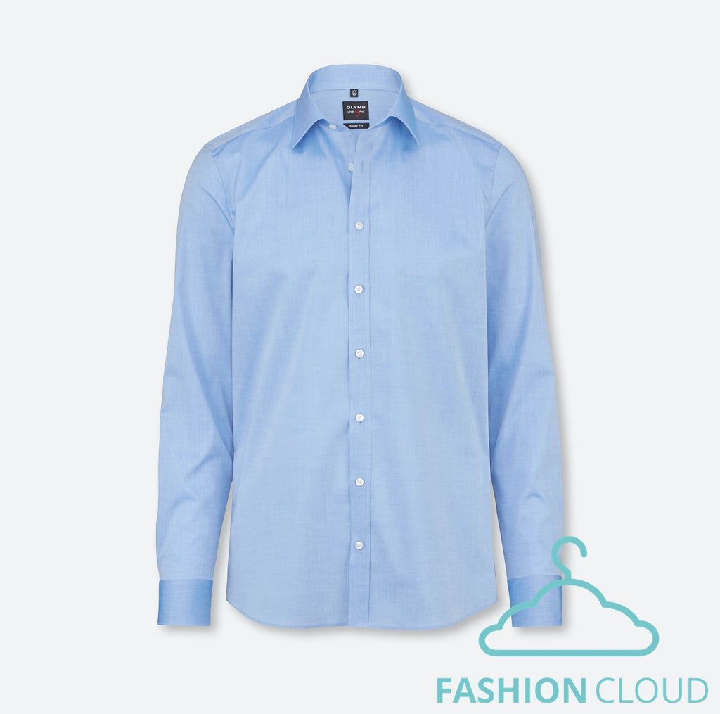 Hemden lange mouw blauw OLYMP