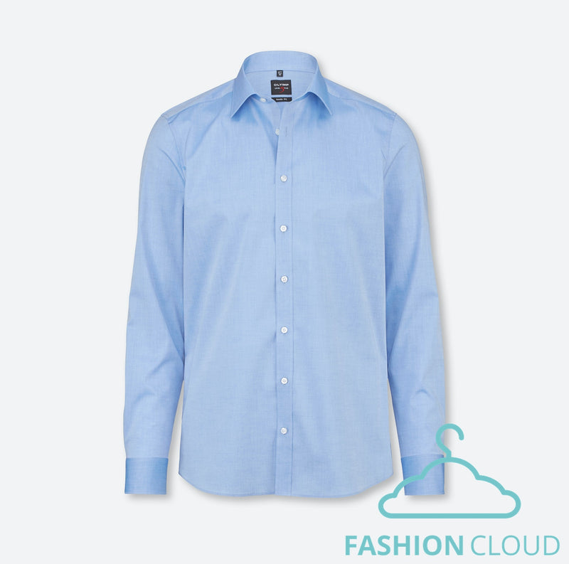 Hemden lange mouw blauw OLYMP