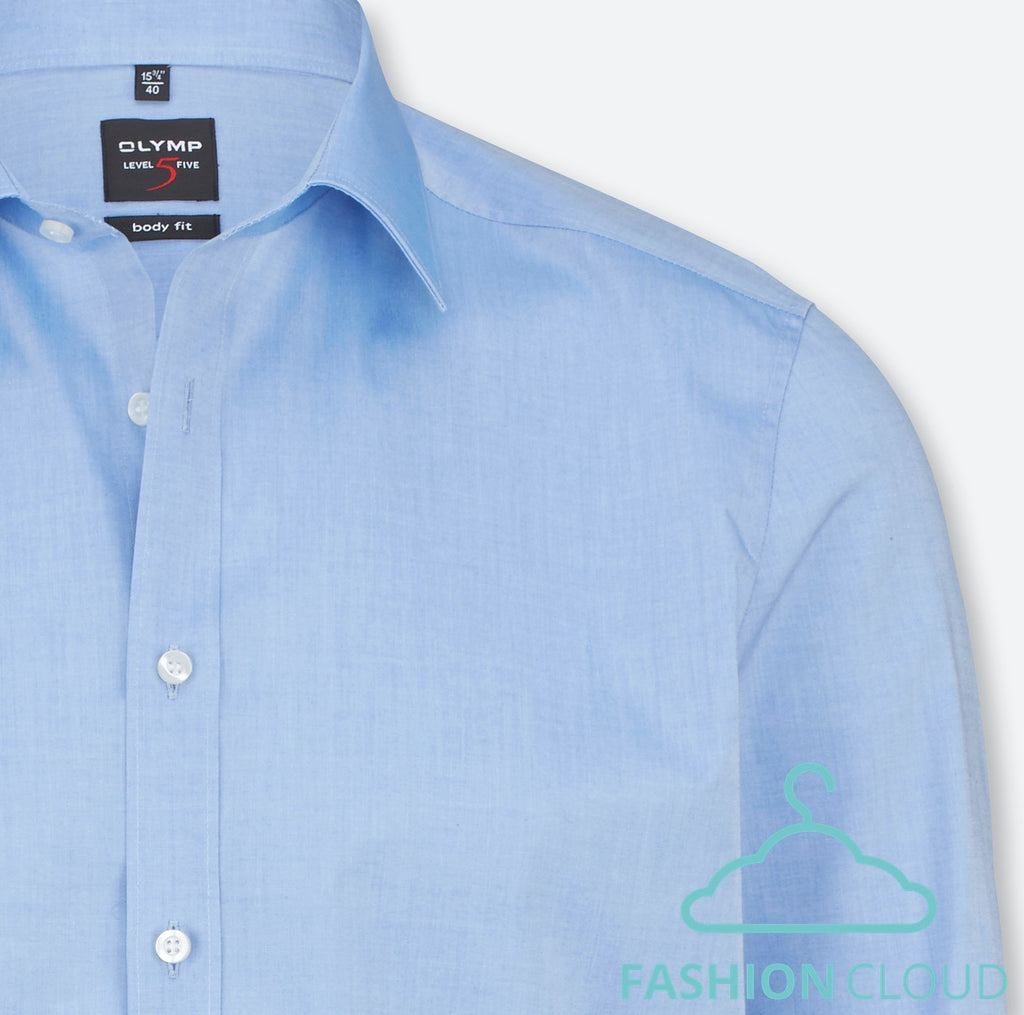 Hemden lange mouw blauw OLYMP