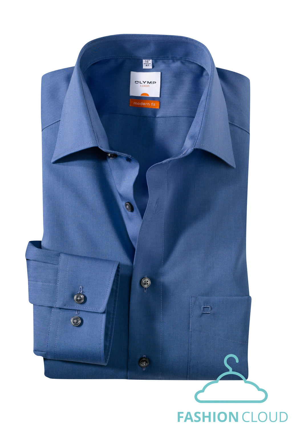 Hemden lange mouw blauw OLYMP