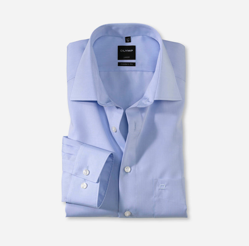 Hemden lange mouw blauw OLYMP
