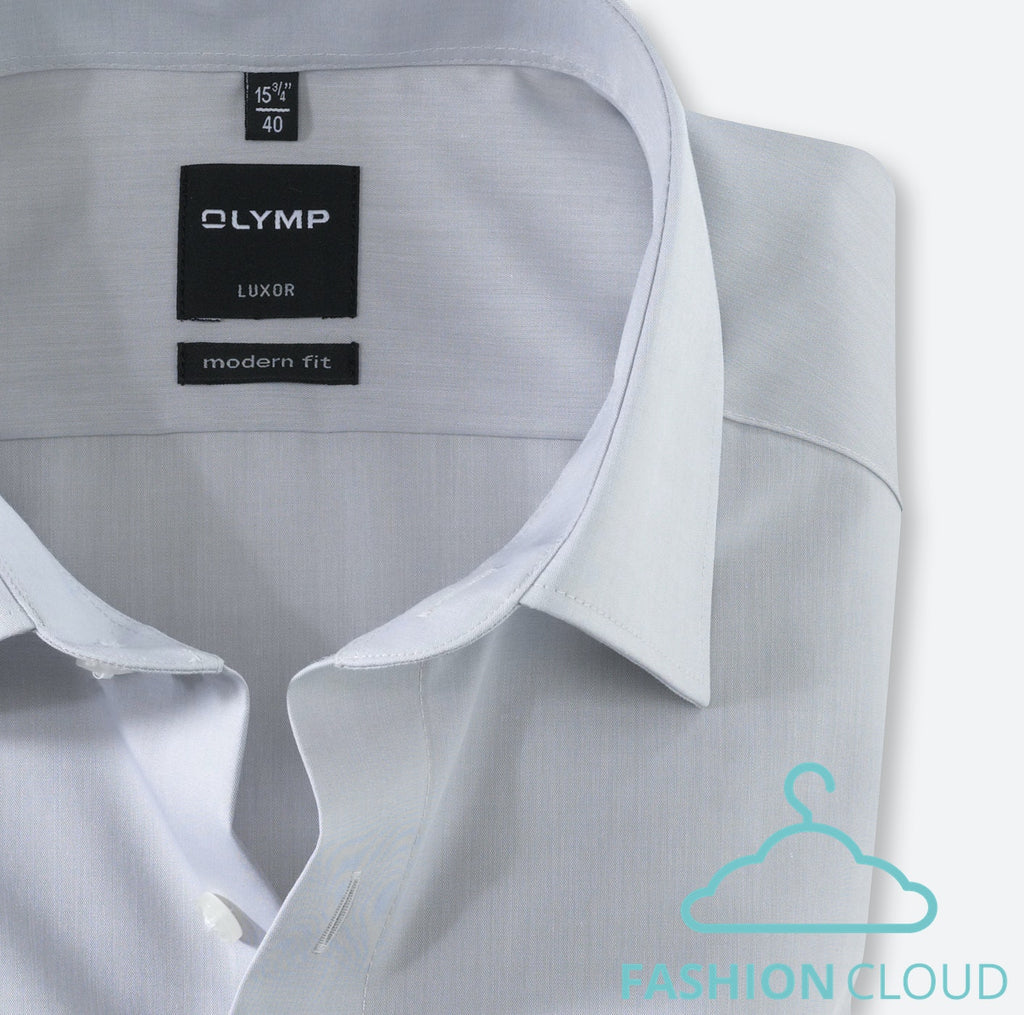 Hemden lange mouw grijs OLYMP