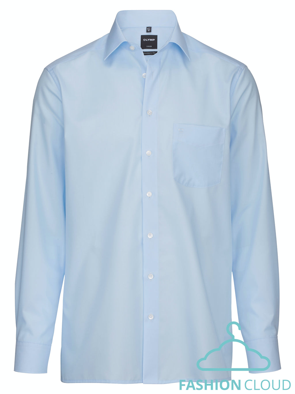 Hemden lange mouw blauw OLYMP