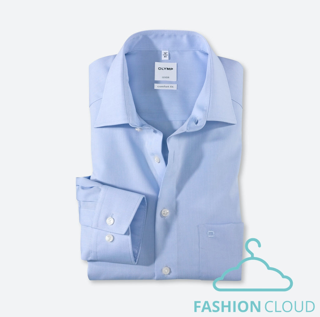 Hemden lange mouw blauw OLYMP