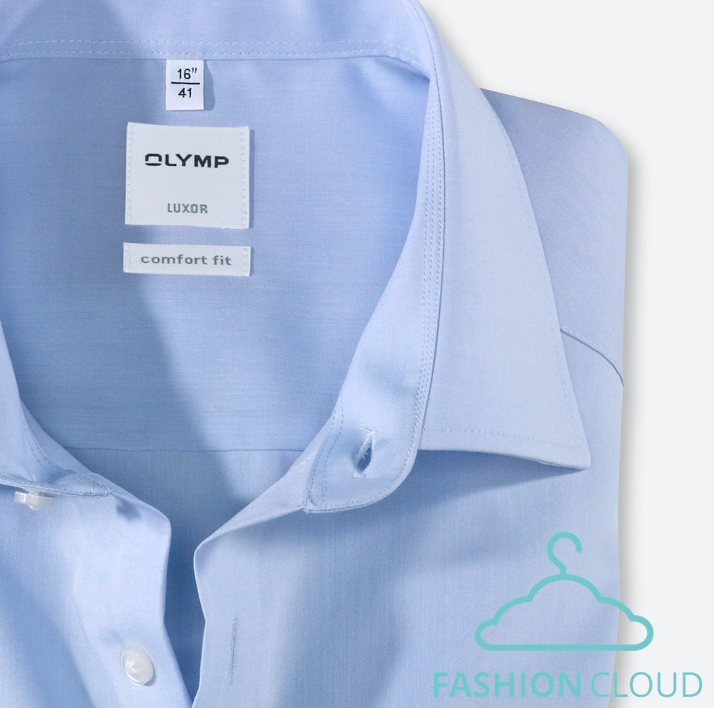 Hemden lange mouw blauw OLYMP