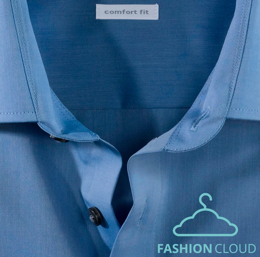 Hemden lange mouw blauw OLYMP