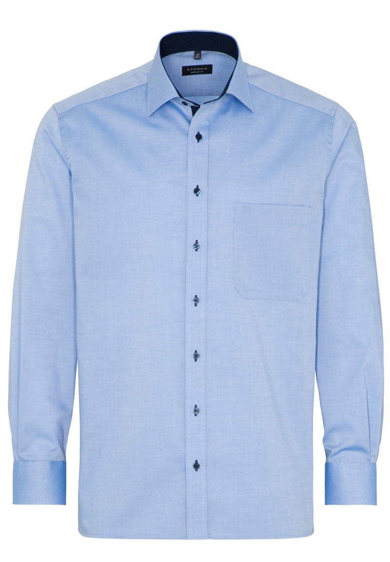 Hemden lange mouw blauw ETERNA