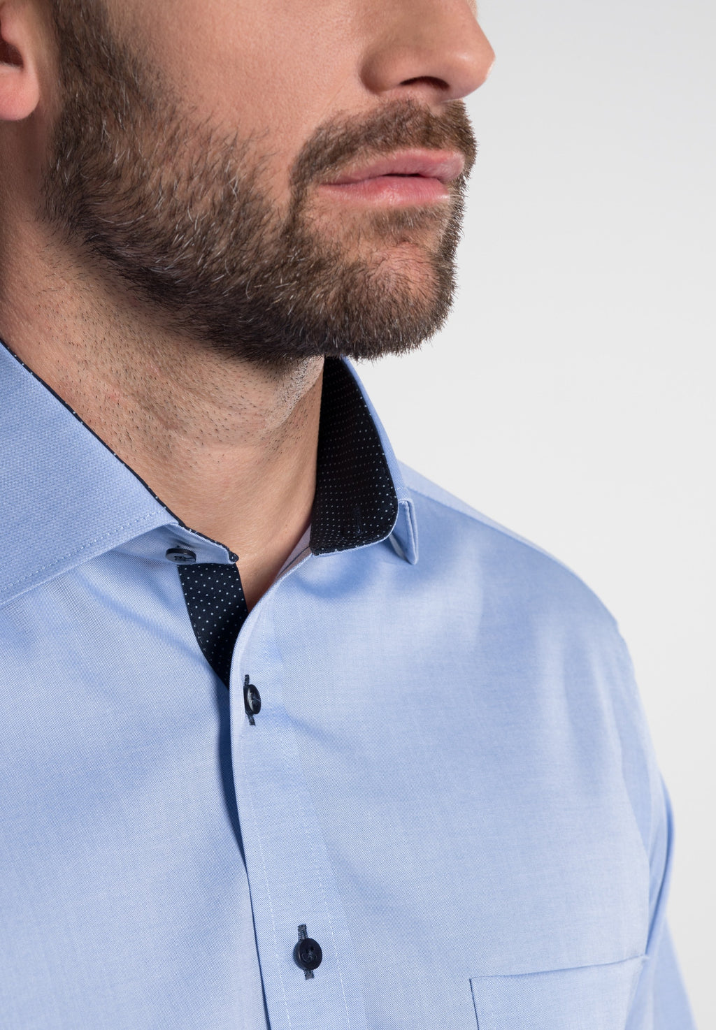 Hemden lange mouw blauw ETERNA