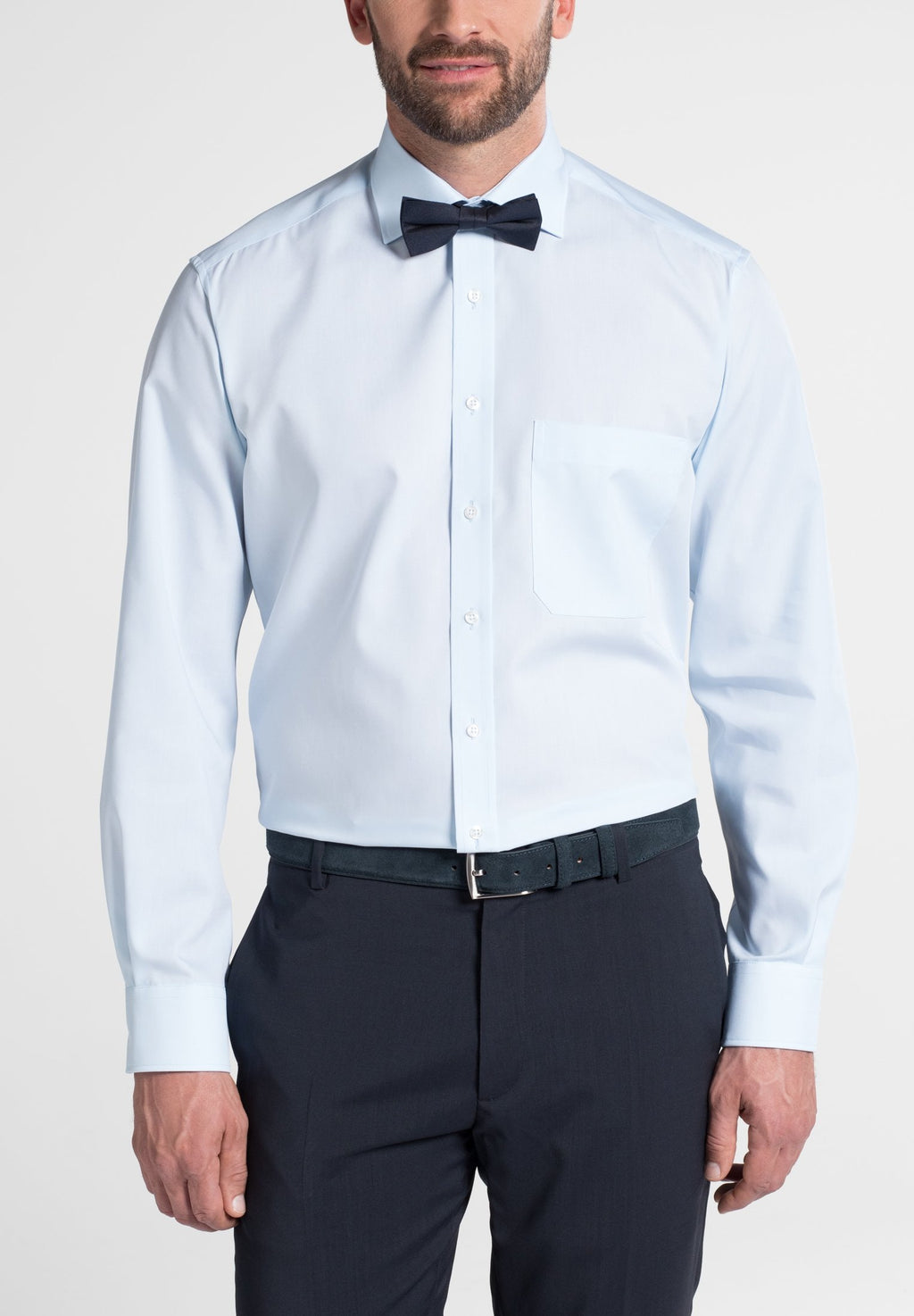 Hemden lange mouw blauw ETERNA