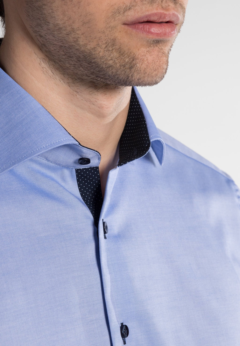 Hemden lange mouw blauw ETERNA