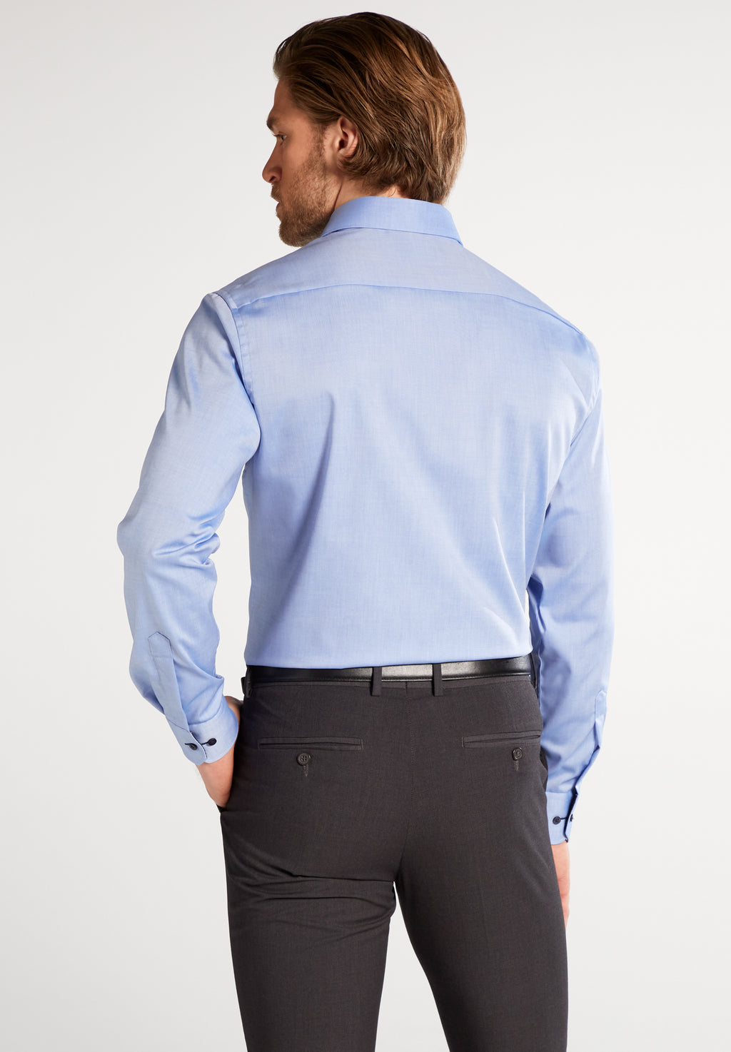 Hemden lange mouw blauw ETERNA