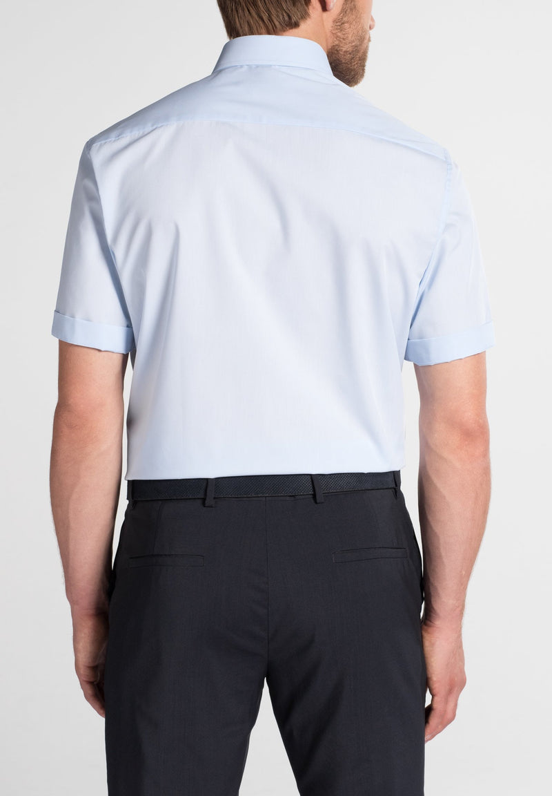 Hemden korte mouw blauw ETERNA