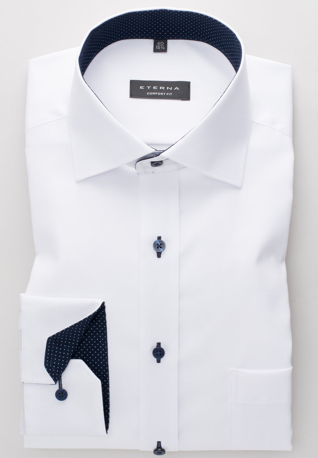 Hemden lange mouw wit ETERNA