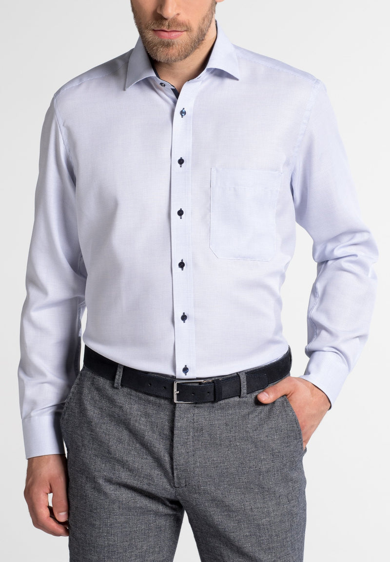 Hemden lange mouw blauw ETERNA