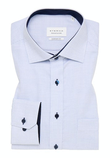 Hemden lange mouw blauw ETERNA