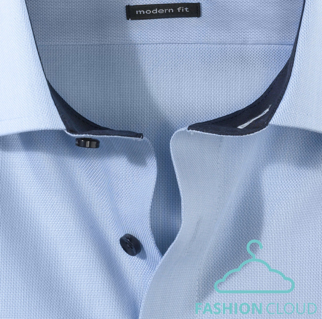 Hemden lange mouw blauw OLYMP