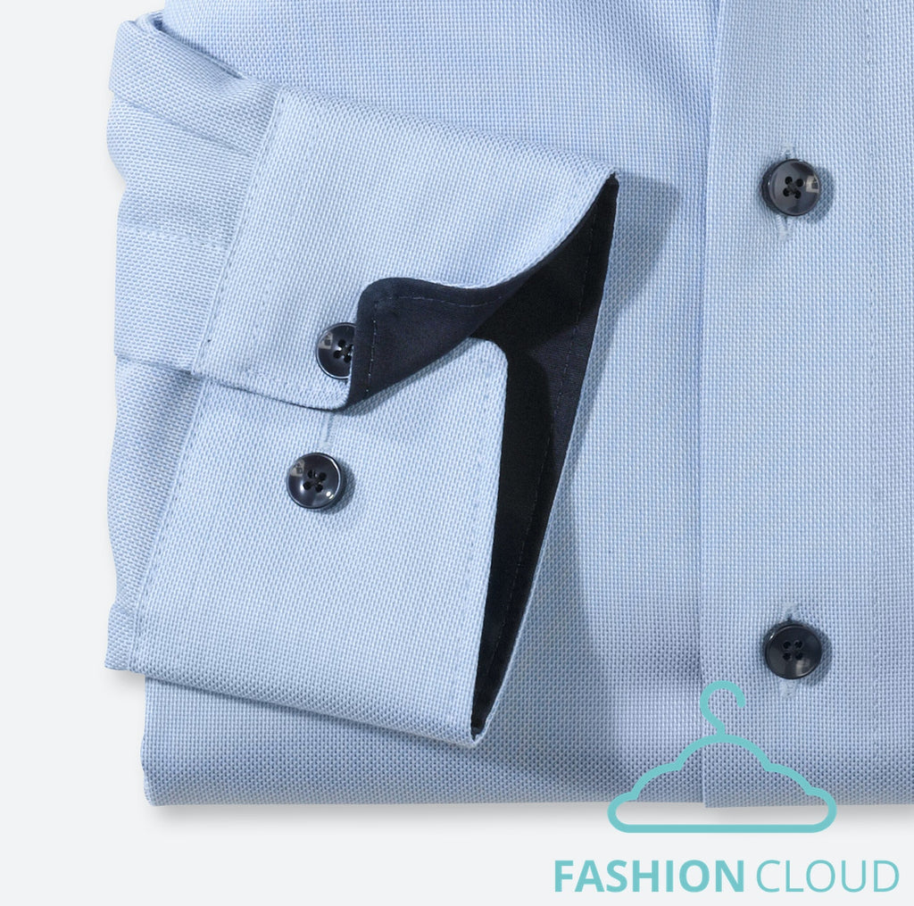 Hemden lange mouw blauw OLYMP