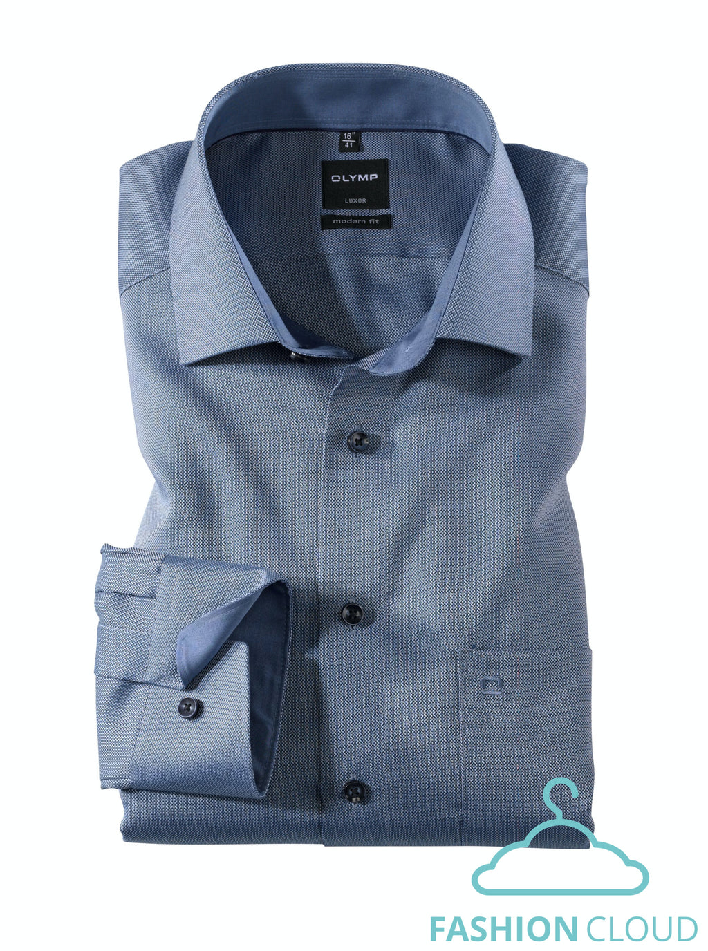 Hemden lange mouw blauw OLYMP