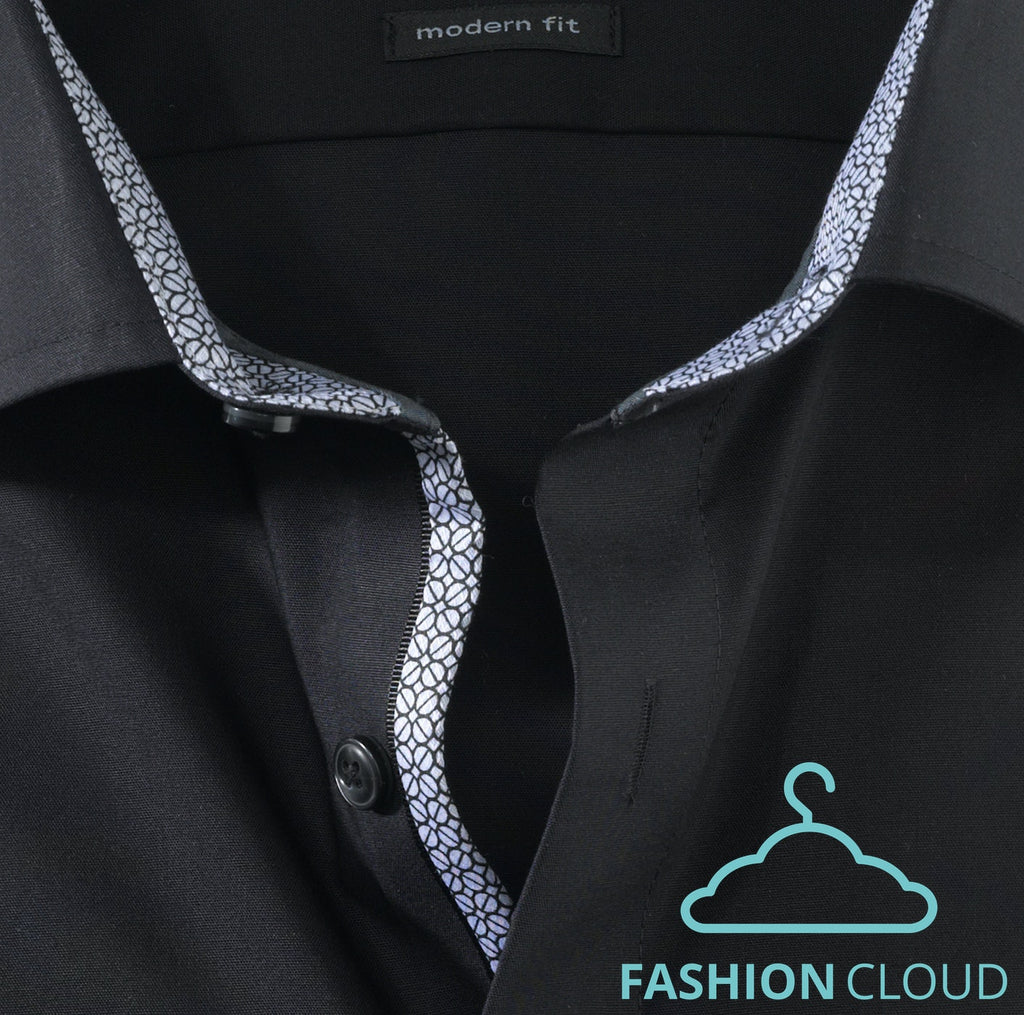 Hemden lange mouw zwart OLYMP