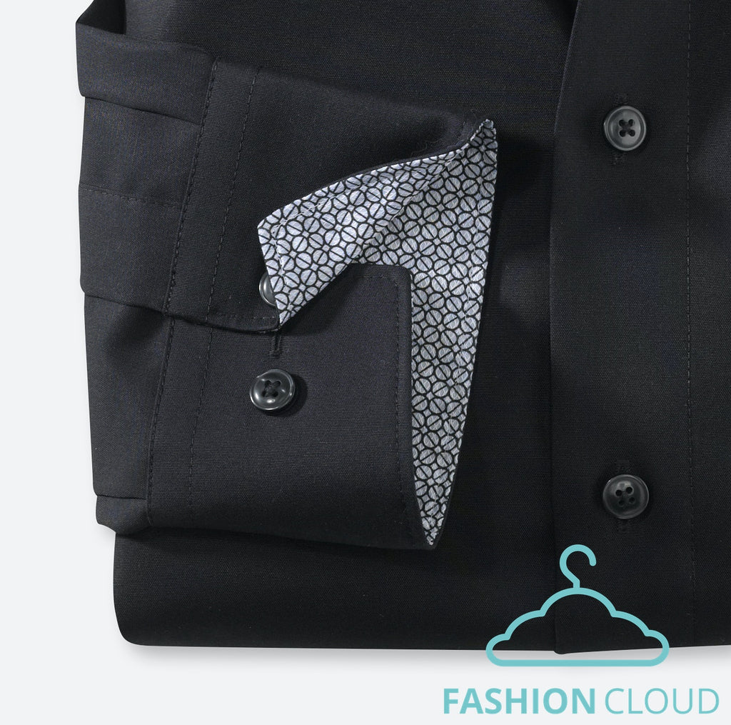 Hemden lange mouw zwart OLYMP