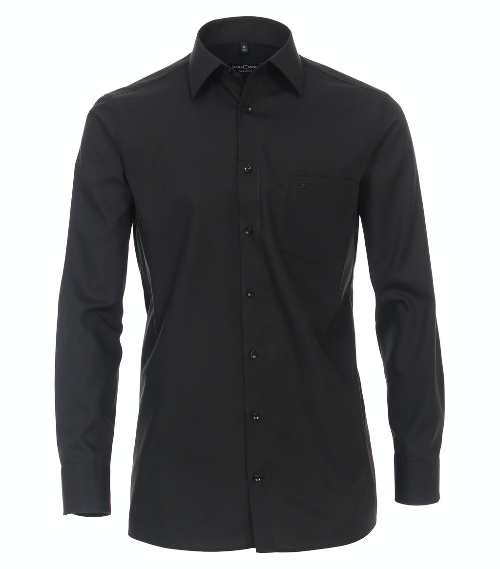 Hemden lange mouw zwart Casa Moda