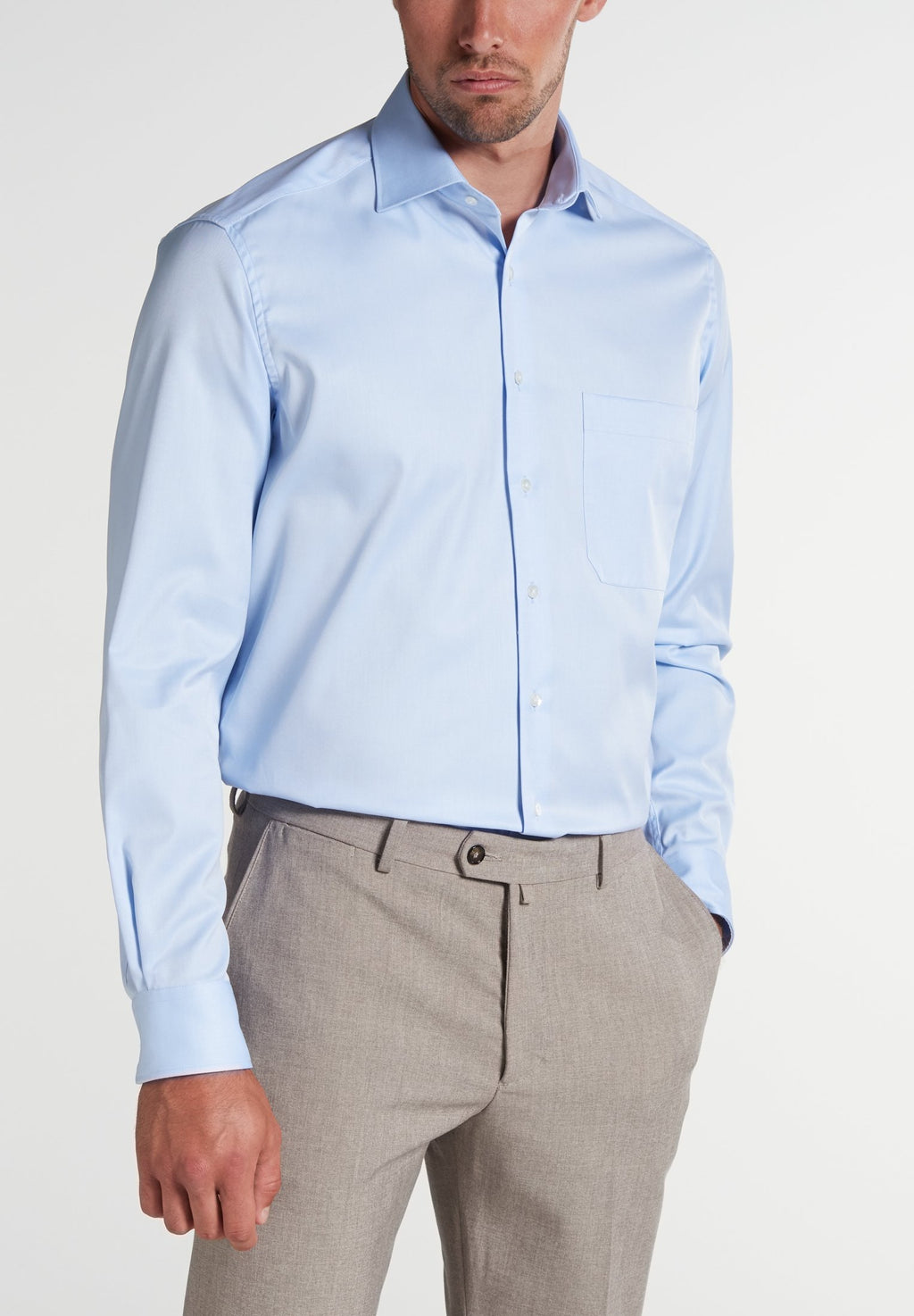 Hemden lange mouw blauw ETERNA