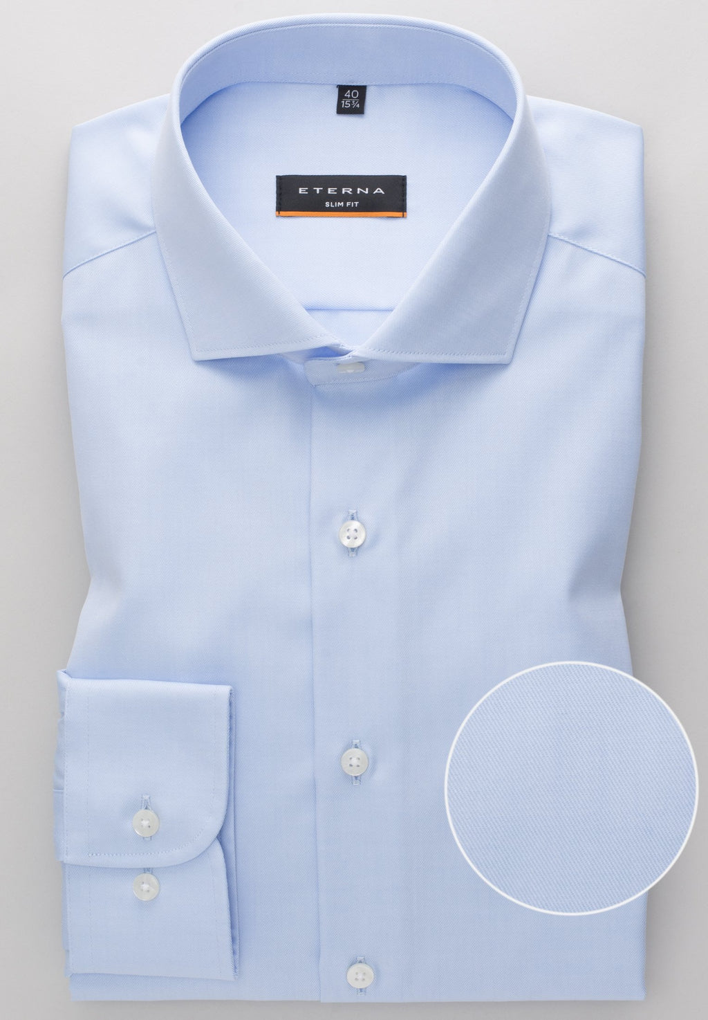 Hemden lange mouw blauw ETERNA