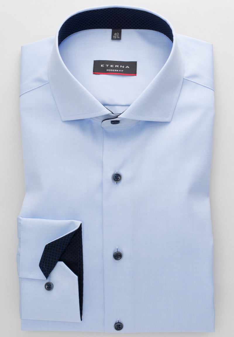 Hemden lange mouw blauw ETERNA
