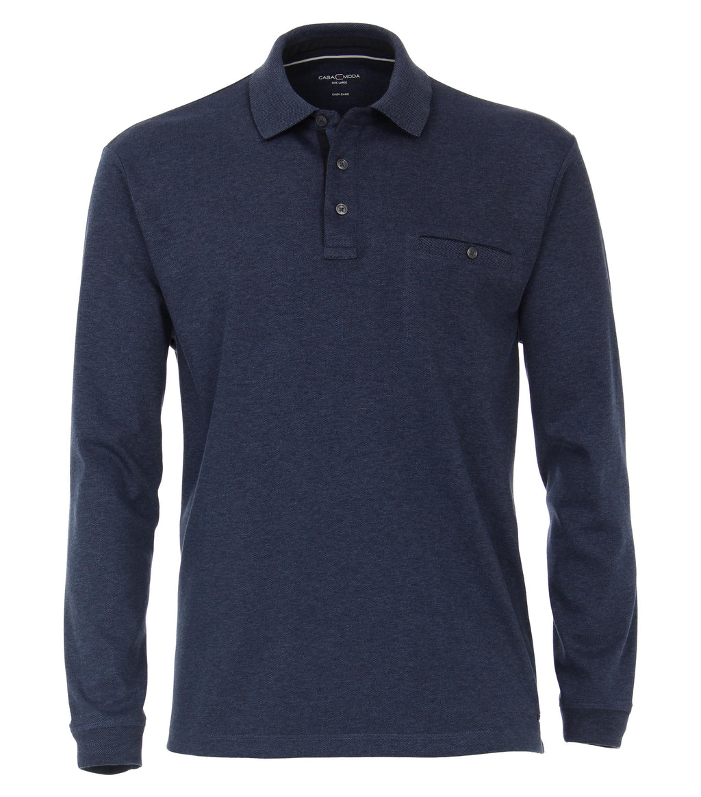 Polo's lange mouw blauw Casa Moda