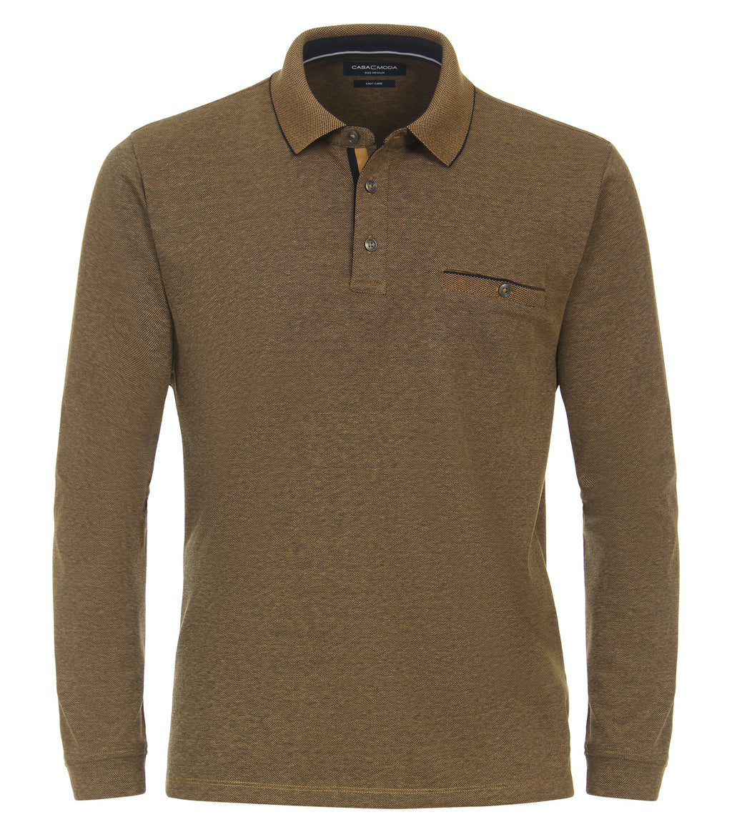 Polo's lange mouw geel Casa Moda