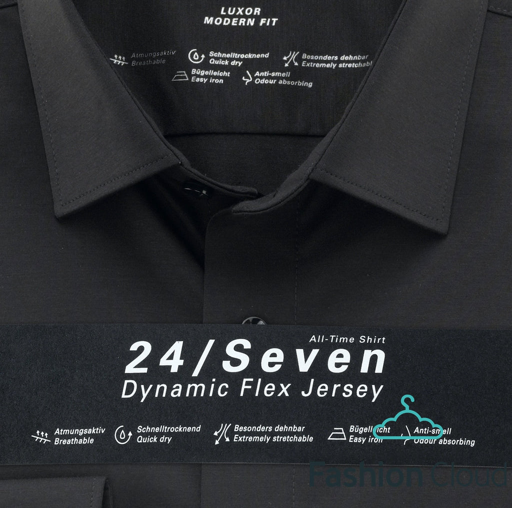 Hemden lange mouw zwart OLYMP