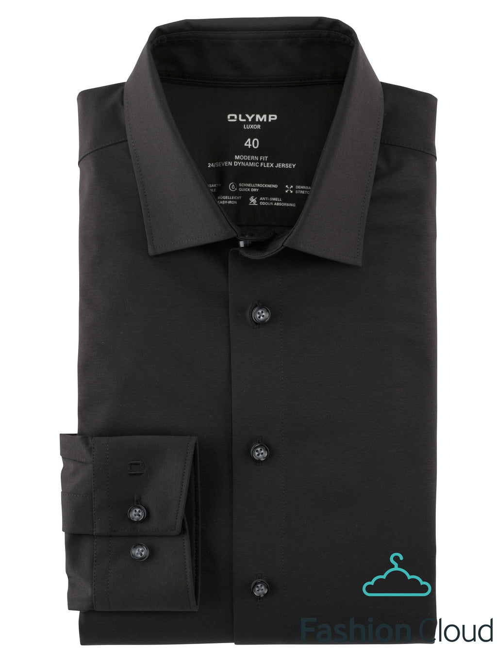 Hemden lange mouw zwart OLYMP