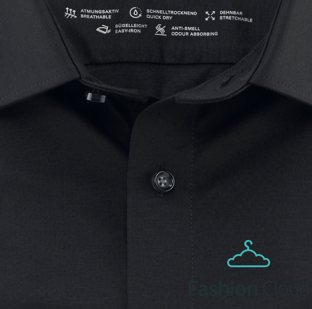 Hemden lange mouw zwart OLYMP