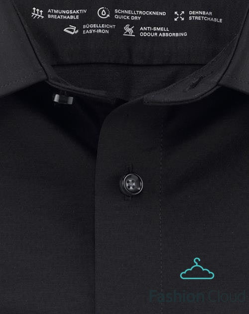 Hemden lange mouw zwart OLYMP