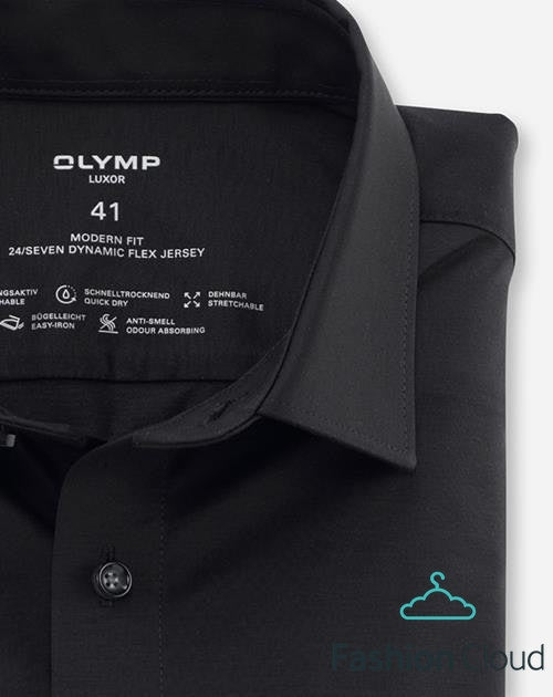 Hemden lange mouw zwart OLYMP