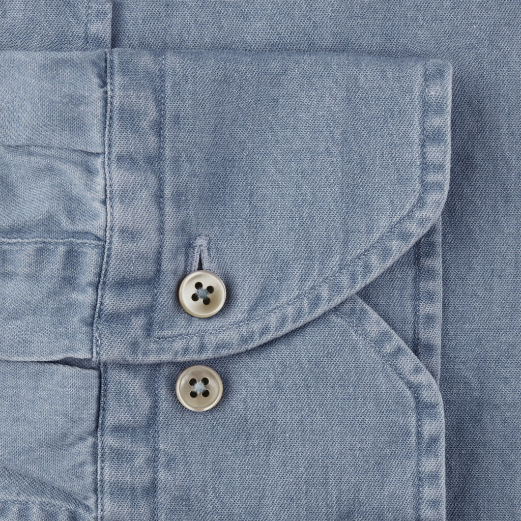 Hemden lange mouw blauw Stenströms