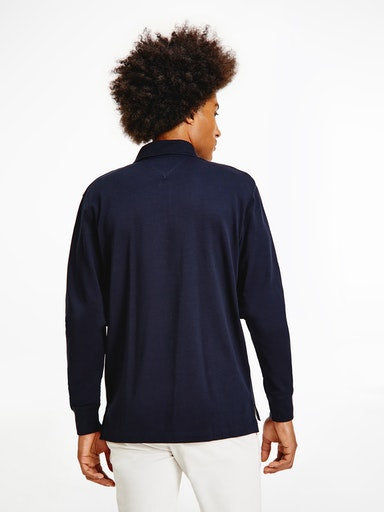 Polo's lange mouw blauw Tommy Hilfiger
