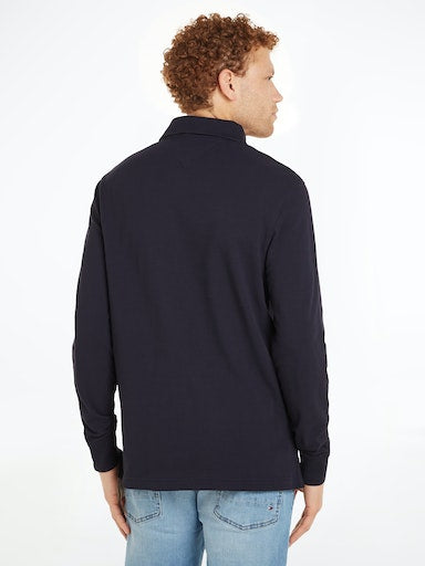 Polo's lange mouw blauw Tommy Hilfiger