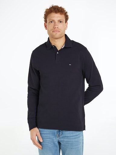 Polo's lange mouw blauw Tommy Hilfiger