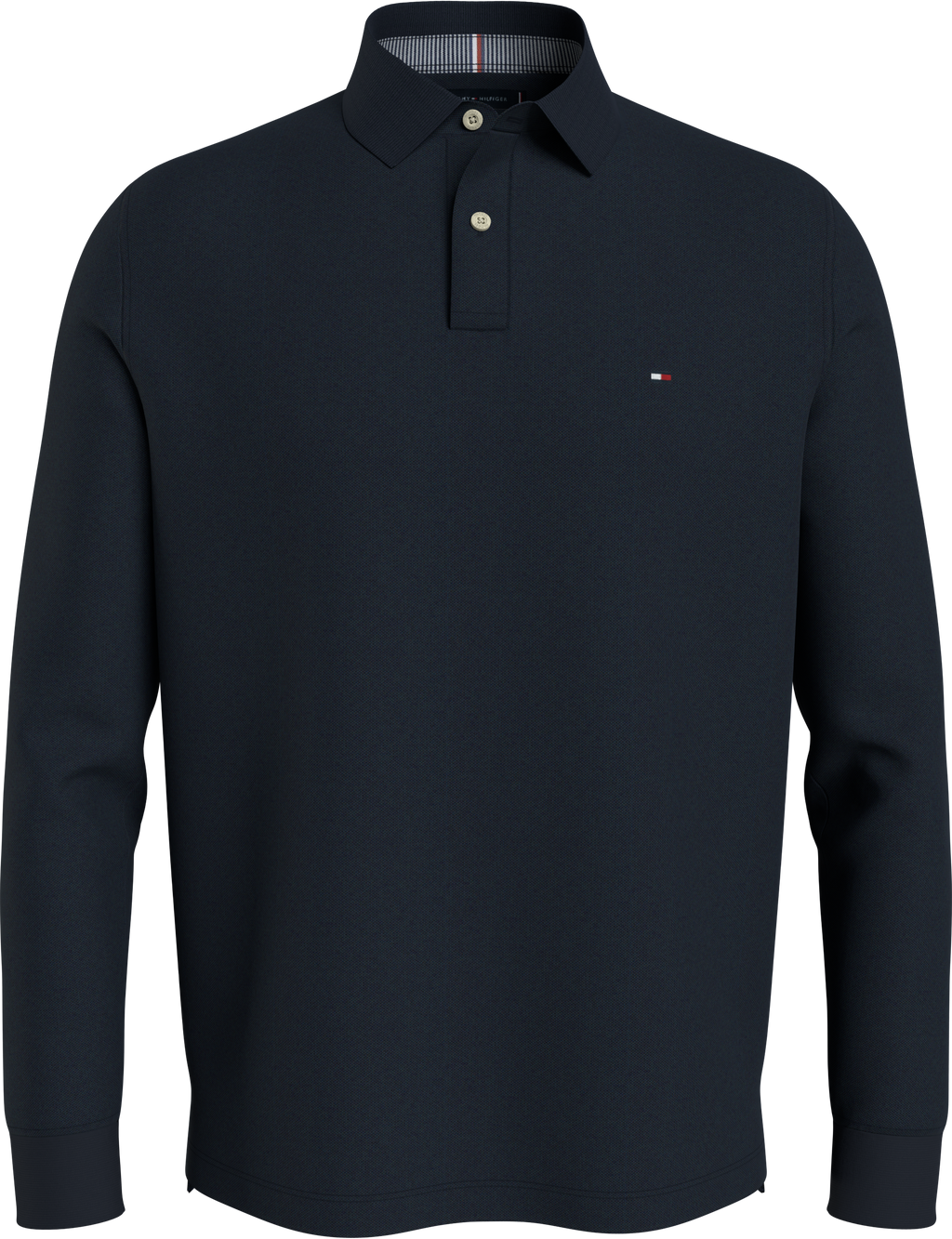 Polo's lange mouw blauw Tommy Hilfiger