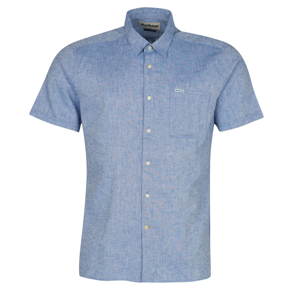 Hemden korte mouw blauw Barbour
