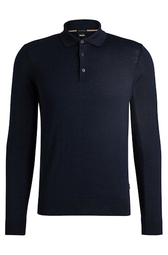 Polo's lange mouw blauw Boss Men Black