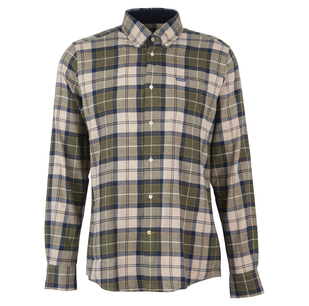 Hemden lange mouw groen Barbour