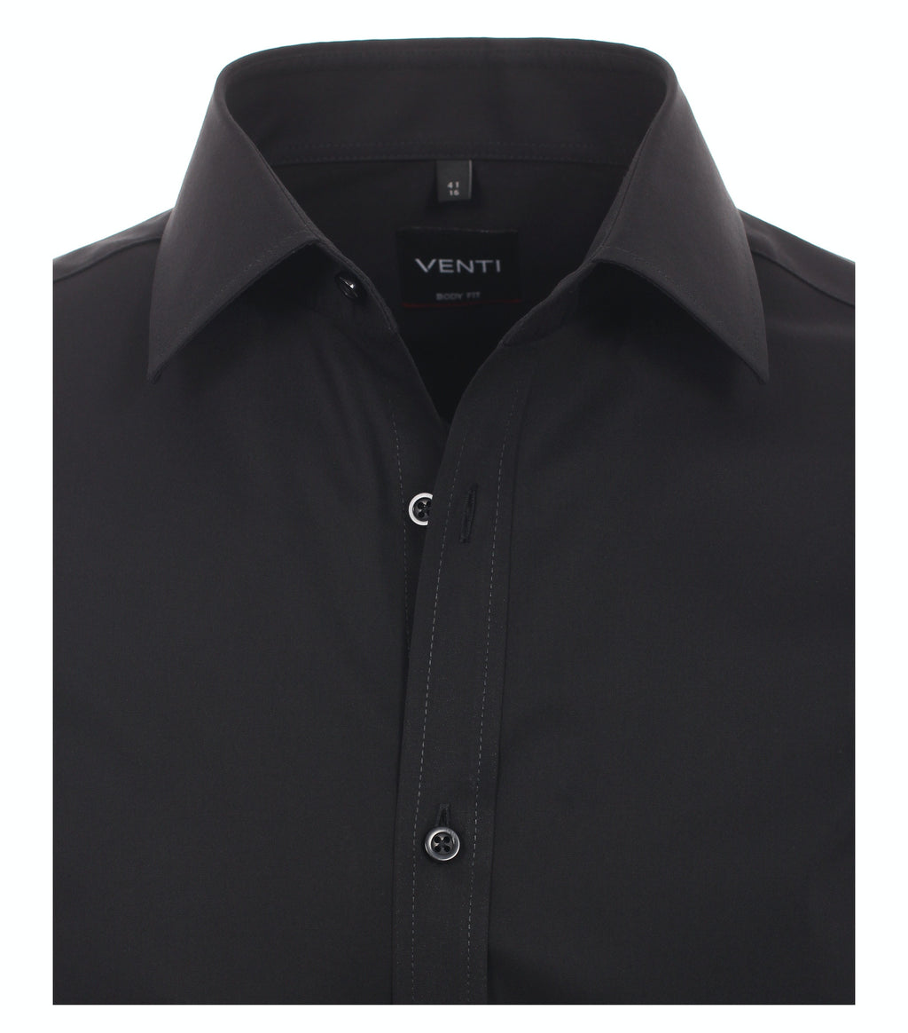 Hemden lange mouw zwart VENTI