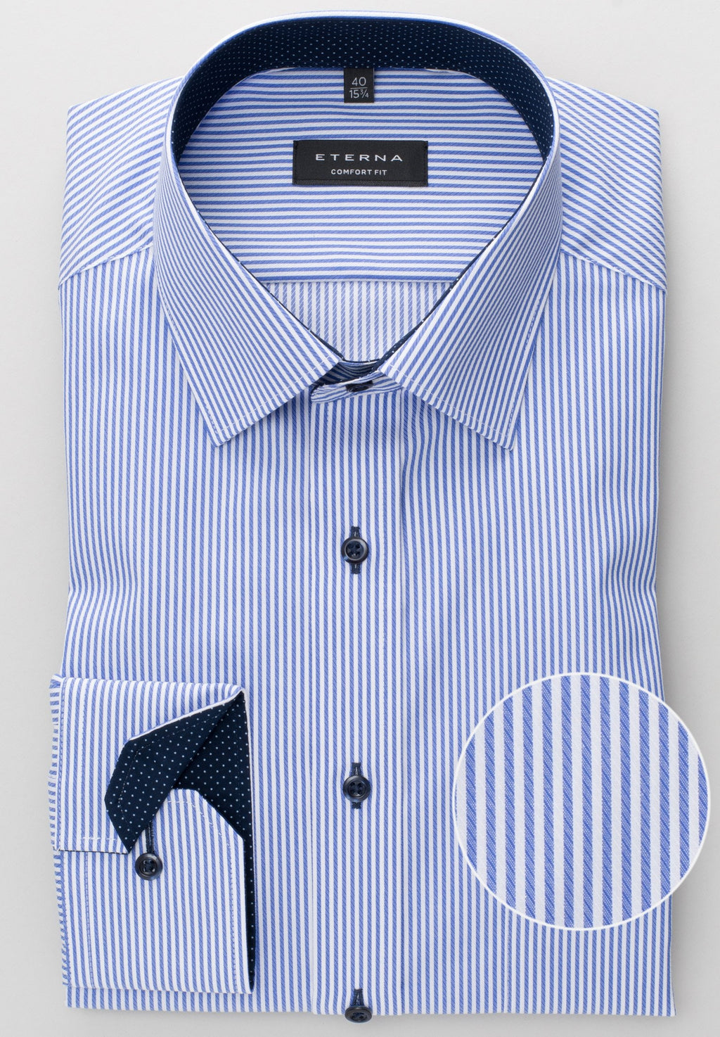 Hemden lange mouw blauw ETERNA