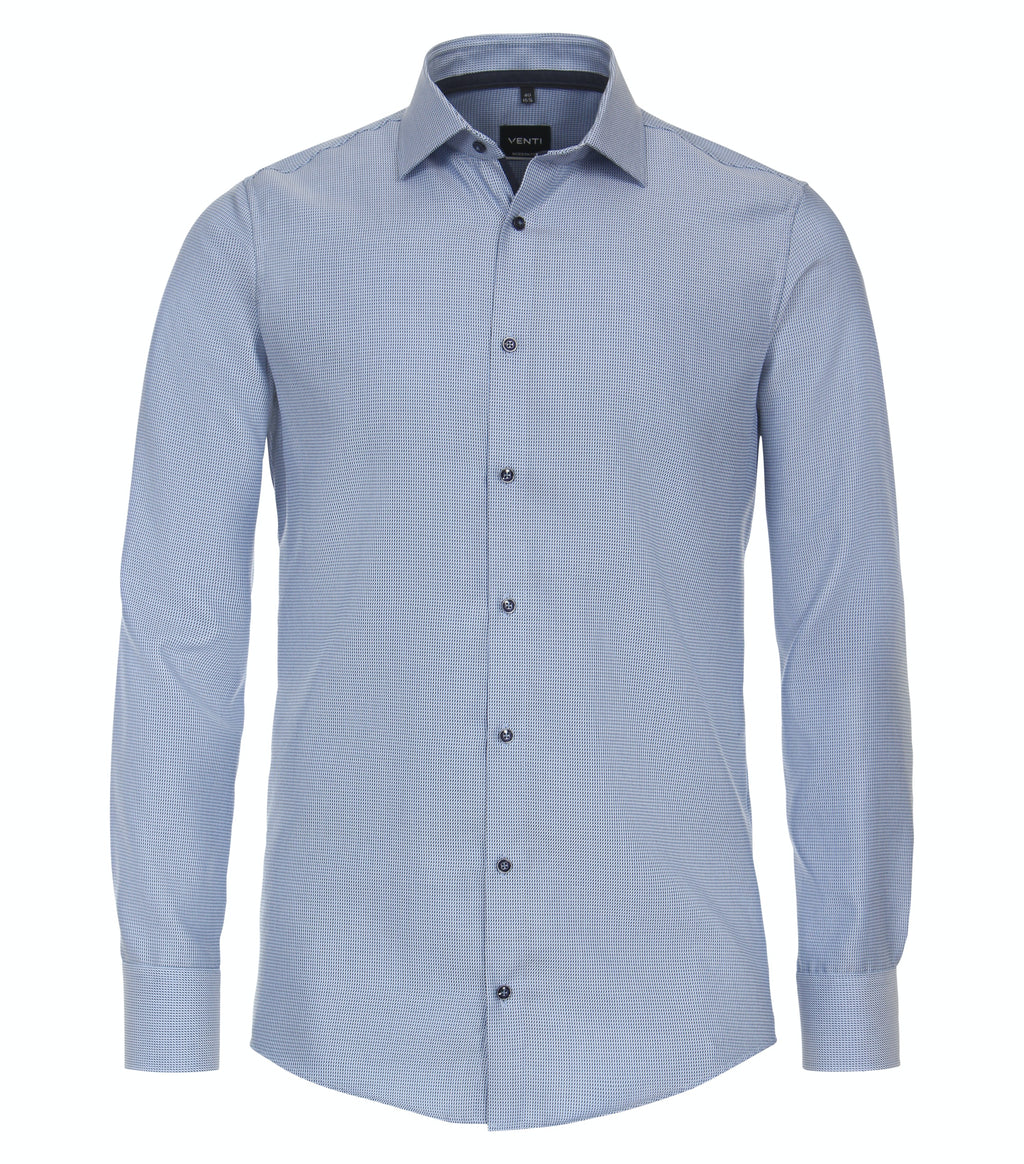 Hemden lange mouw blauw VENTI