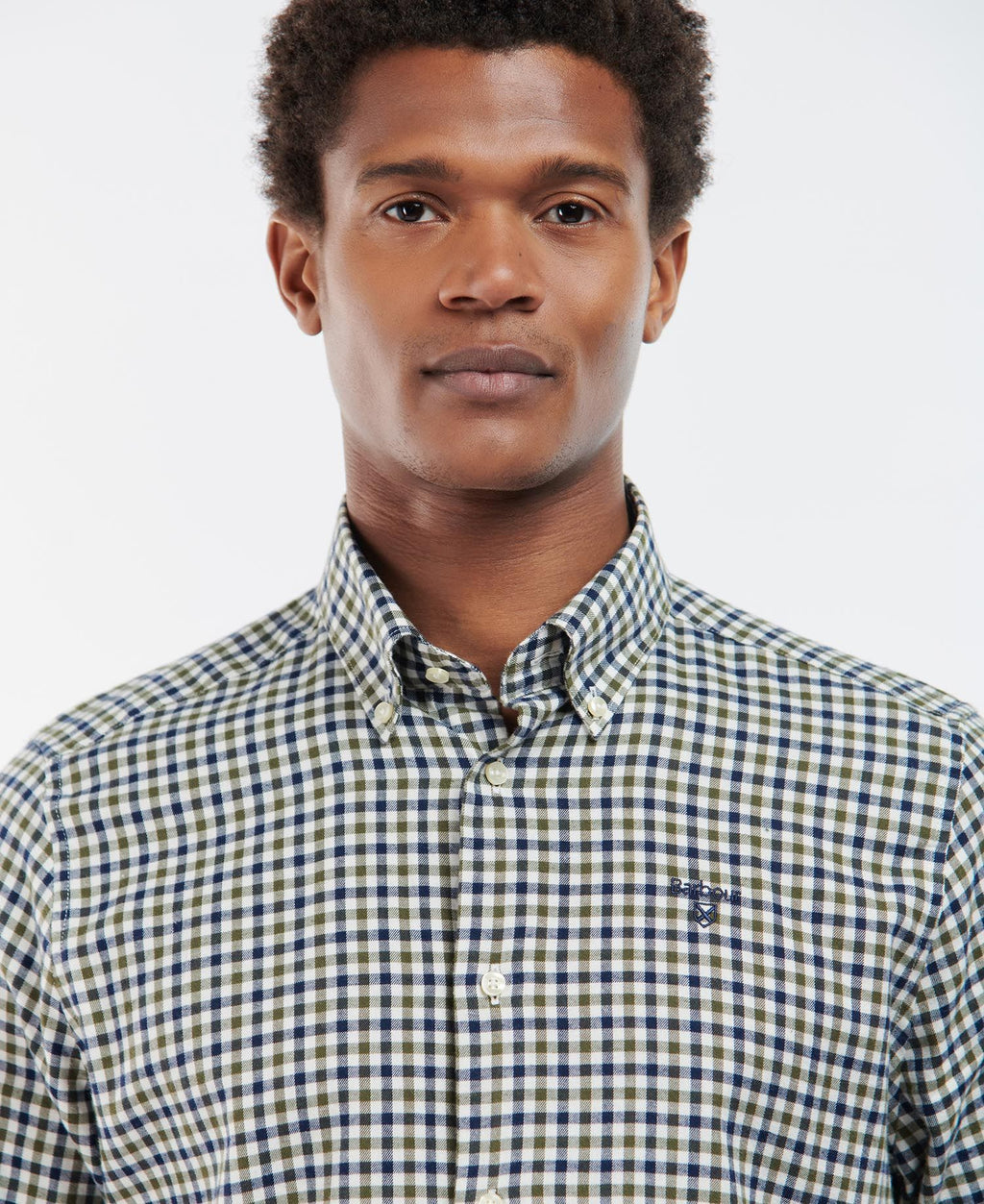 Hemden lange mouw groen Barbour