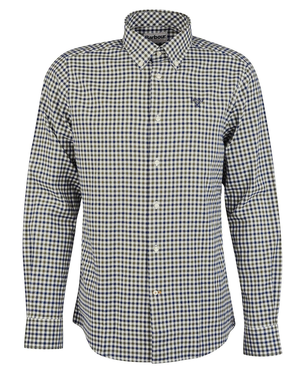Hemden lange mouw groen Barbour