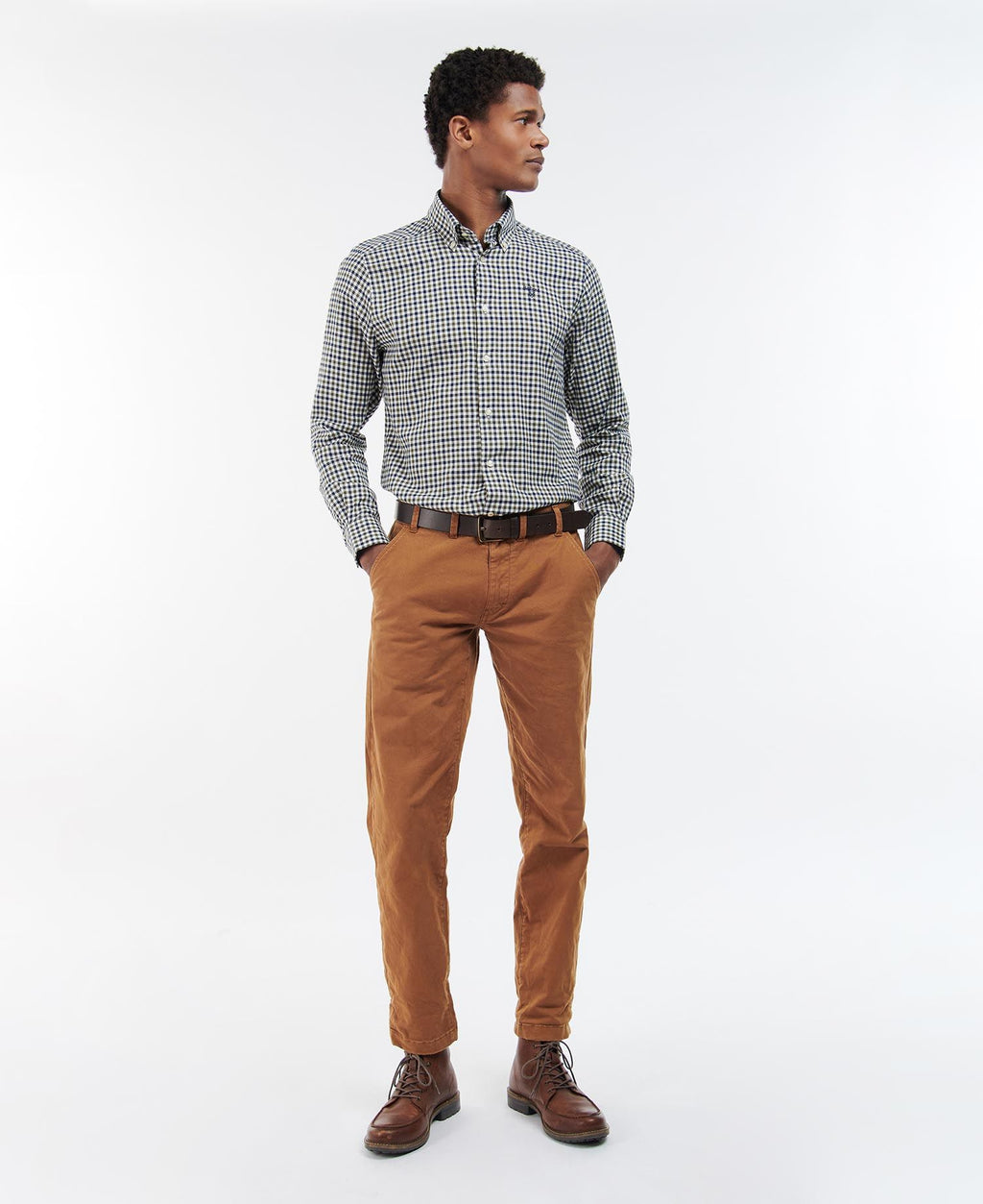 Hemden lange mouw groen Barbour