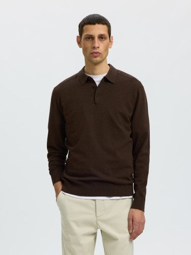 Polo's lange mouw bruin Selected HOMME